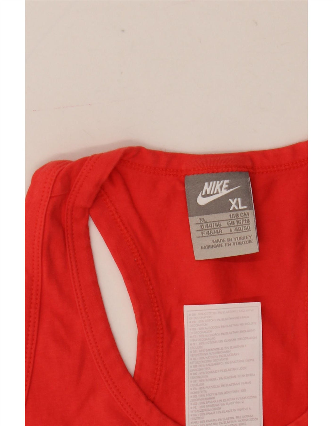 Nike Damen Jersey-Trägershirt UK 16/18 XL, rote Baumwolle