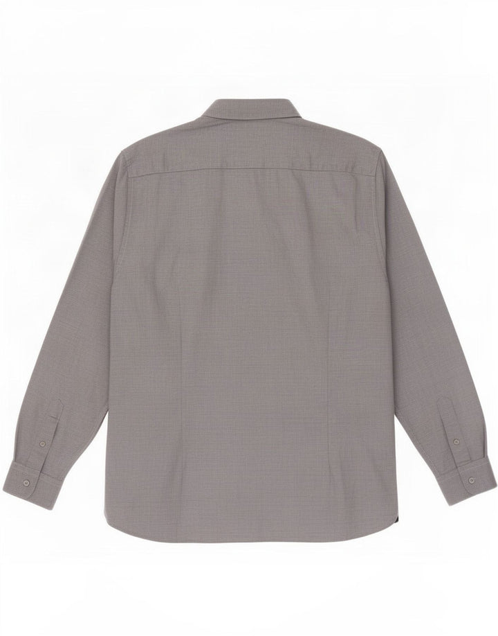 Ted Baker Herrenhemd Größe 5 XL grau gefleckte Baumwolle