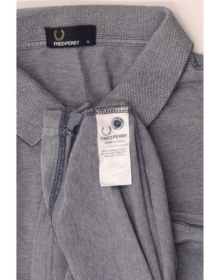 Fred Perry Herren Poloshirt XL Blaue Baumwolle