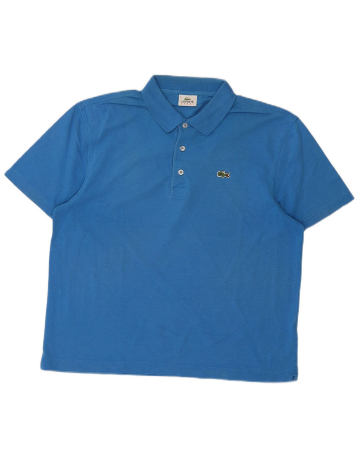 Lacoste Herren-Poloshirt, Größe 5, groß, blaue Baumwolle