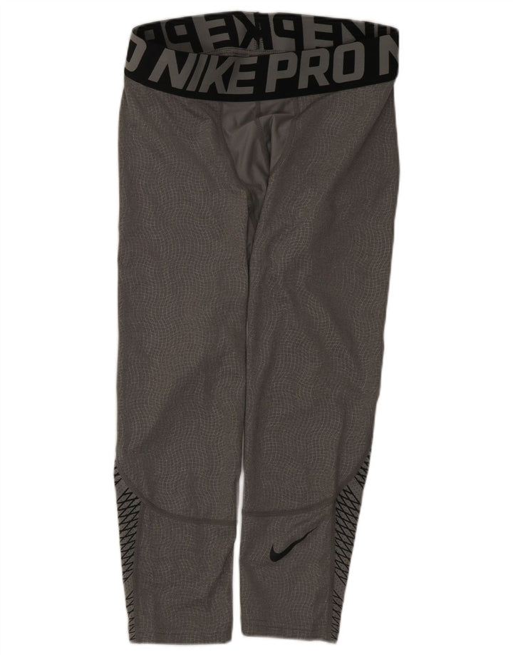 Nike Herren-Capri-Leggings mit Grafik, klein, graues Farbblock-Polyester