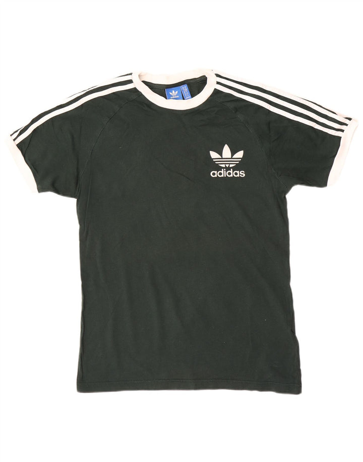 Adidas Herren Grafik-T-Shirt aus mittelgrüner Baumwolle