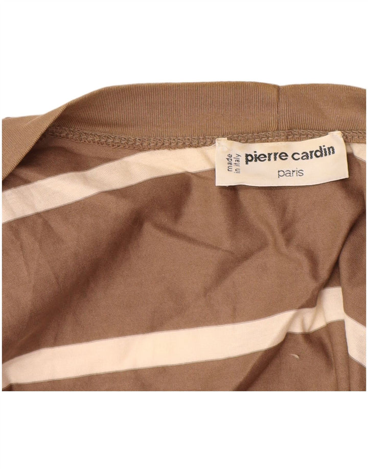 PIERRE CARDIN Damen Longline Cardigan Pullover IT 44 Mittelbraun gestreift