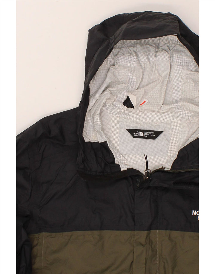 THE NORTH FACE Herren-Regenjacke mit Kapuze, UK 38, mittlerer Khaki-Farbblock