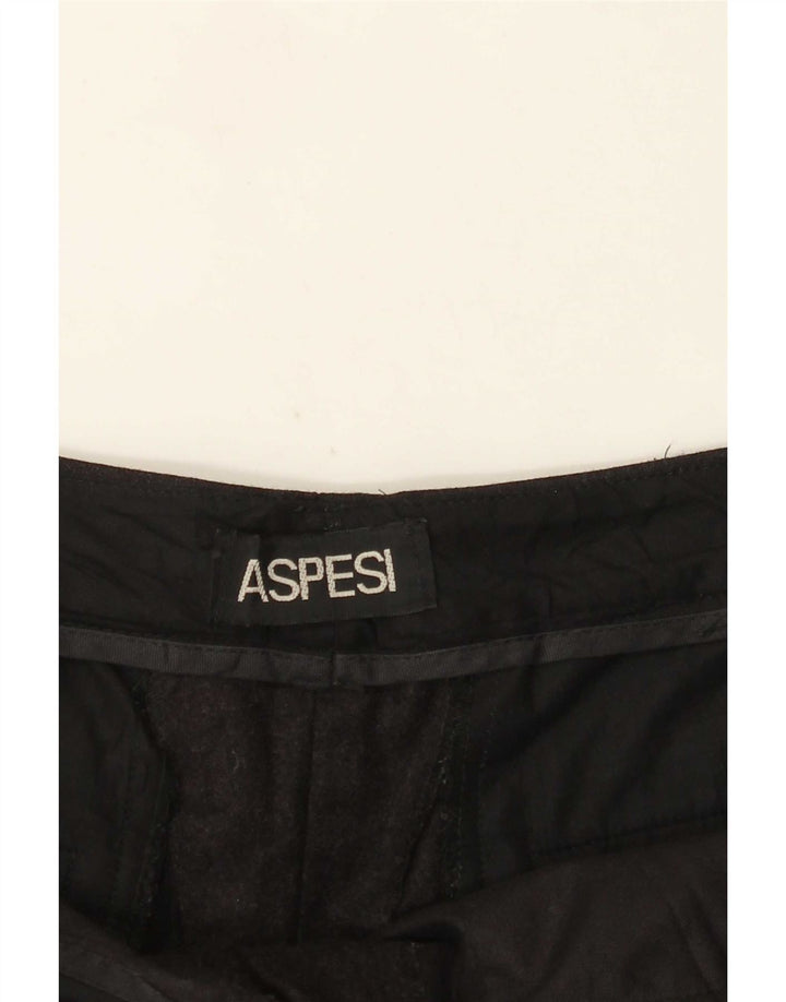 Aspesi Damen-Anzughose mit lockerer Passform, W30, L27, Schwarz