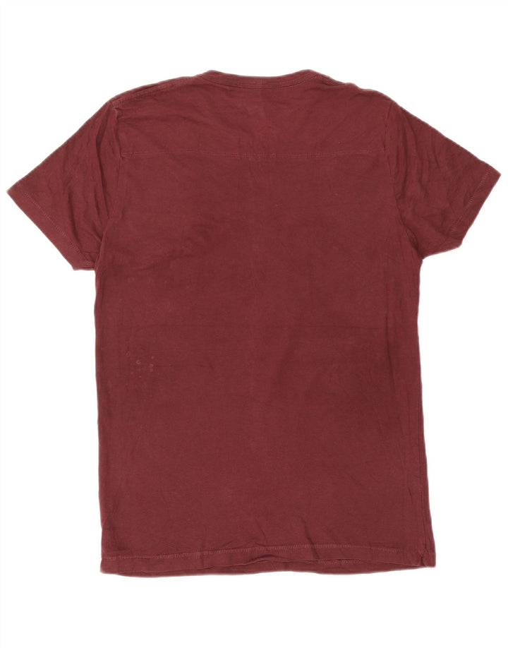French Connection Herren-T-Shirt-Oberteil, mittelgroß, Burgunderrot, Baumwolle