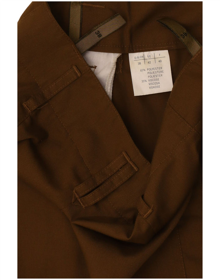 Vintage Damen Freizeithose mit Pegged, EU 38, Mittel W28 L30, Khaki, Polyester