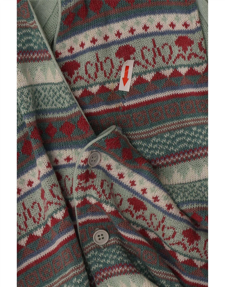 Vintage Herren ärmelloser Cardigan Pullover Medium Mehrfarbig Fair Isle