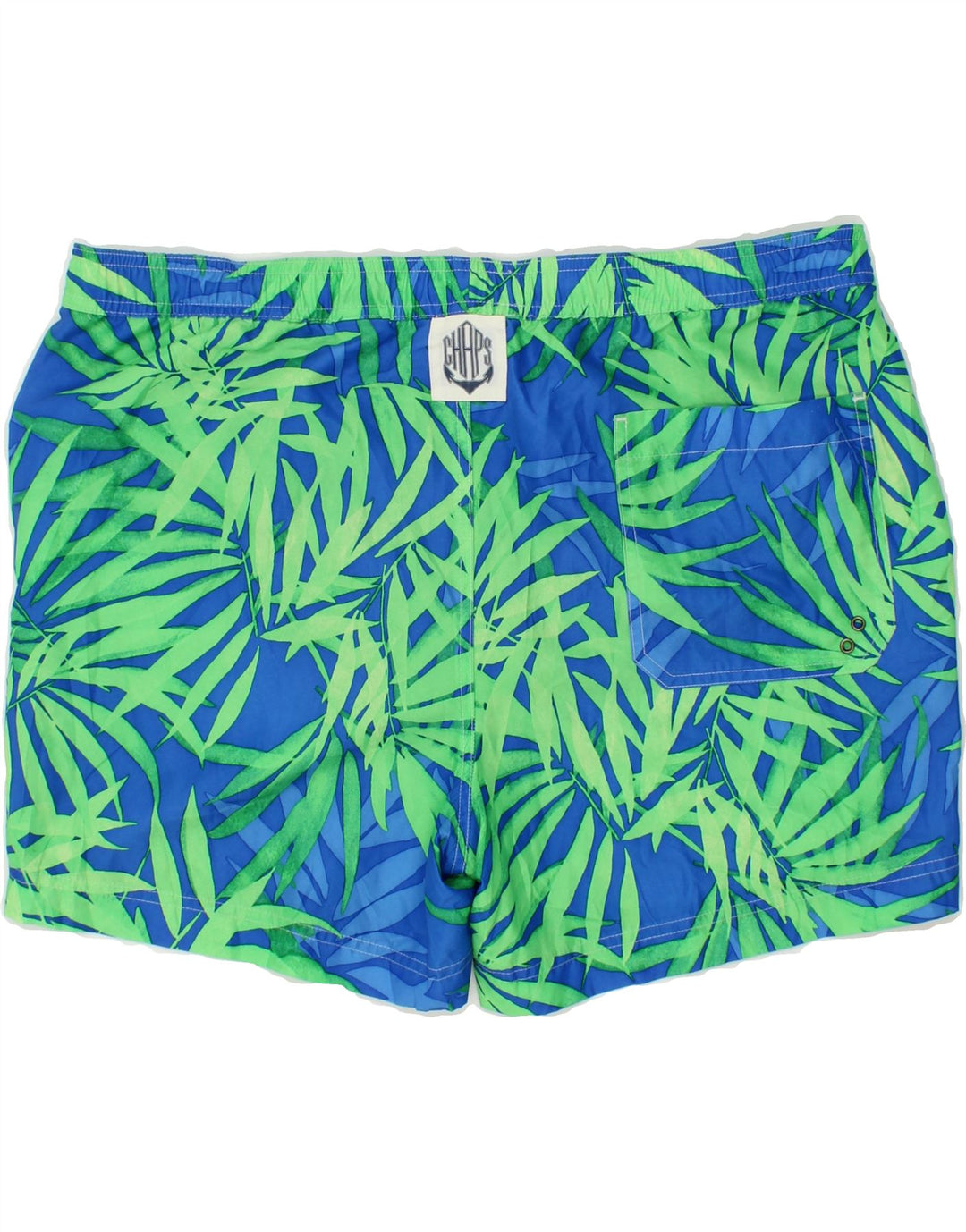 CHAPS Mens Abstract Pattern Swimming Shorts 2XL  Blue Polyester Vintage Chaps and Second-Hand Chaps from Messina Hembry 