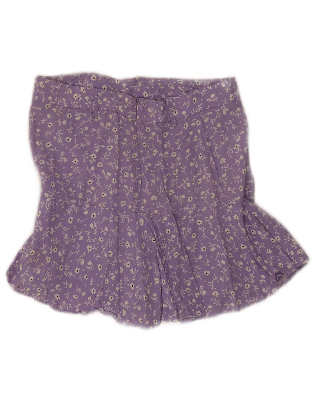 Zara Damen Minirock Medium W28 Lila Blumenviskose