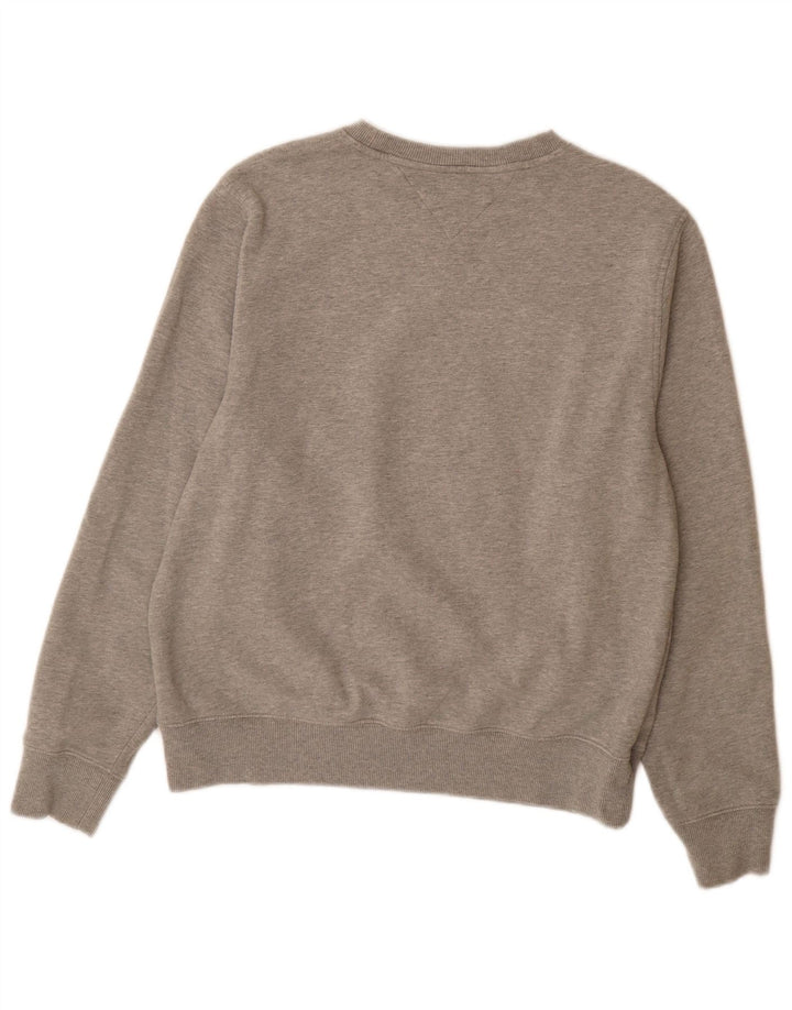 TOMMY HILFIGER Damen Grafik-Sweatshirt-Pullover UK 14 Mittelgraue Baumwolle