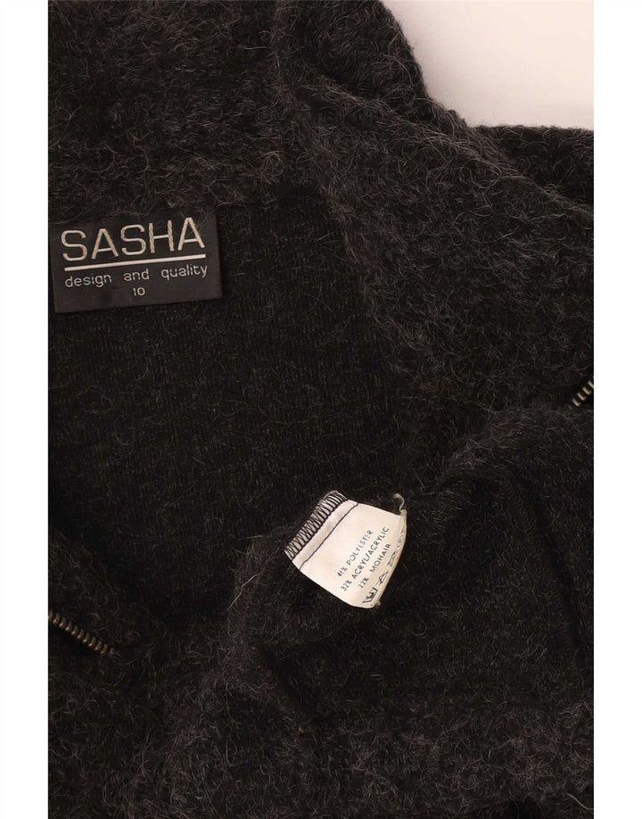 Sasha Damen-Strickjacke in Übergröße, Gr. 10, Größe S, Grau, Polyester