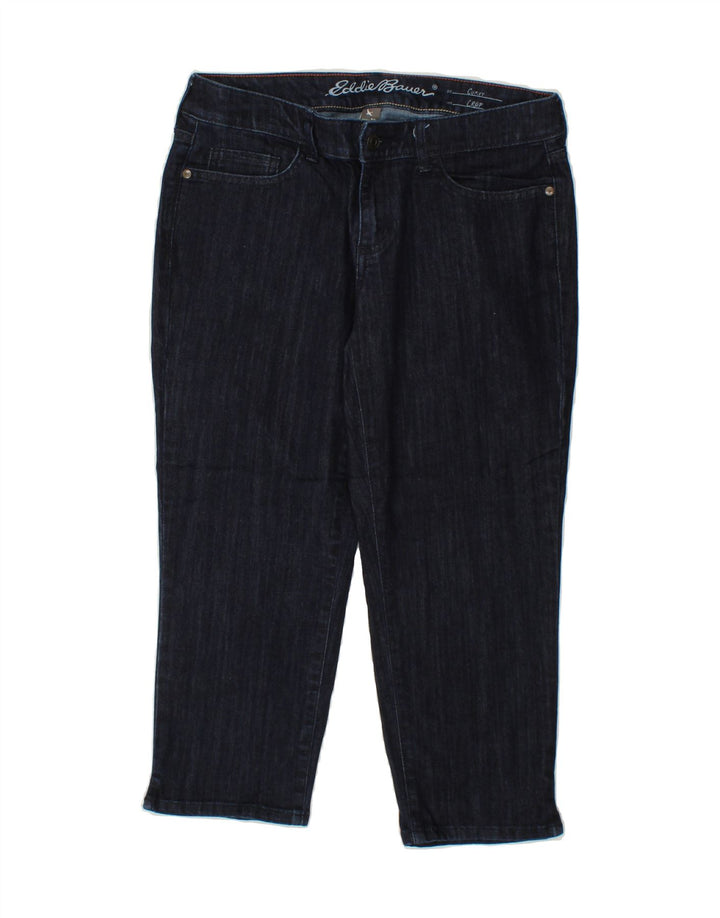 EDDIE BAUER Womens Curvy Cropped Jeans US 8 Medium W30 L22 Navy Blue Vintage Eddie Bauer and Second-Hand Eddie Bauer from Messina Hembry 