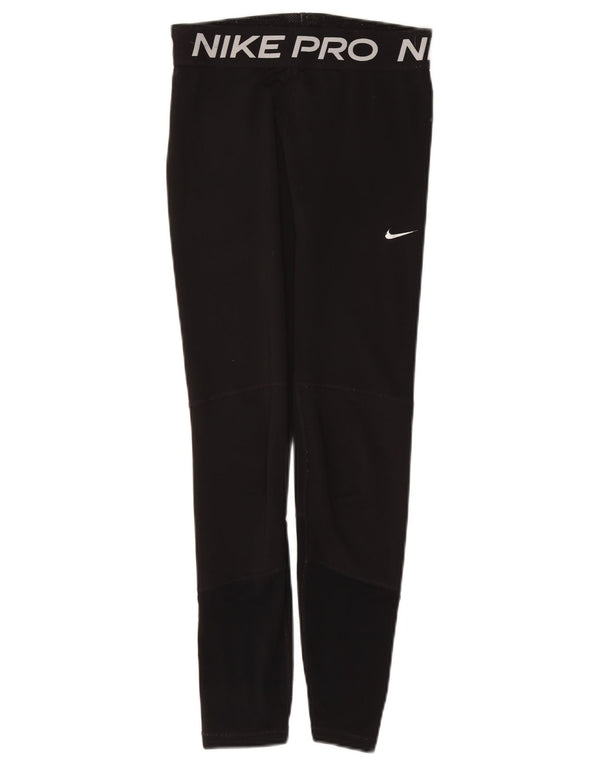 Nike Mädchen-Grafik-Leggings, 13–14 Jahre, XL, schwarzes Polyester