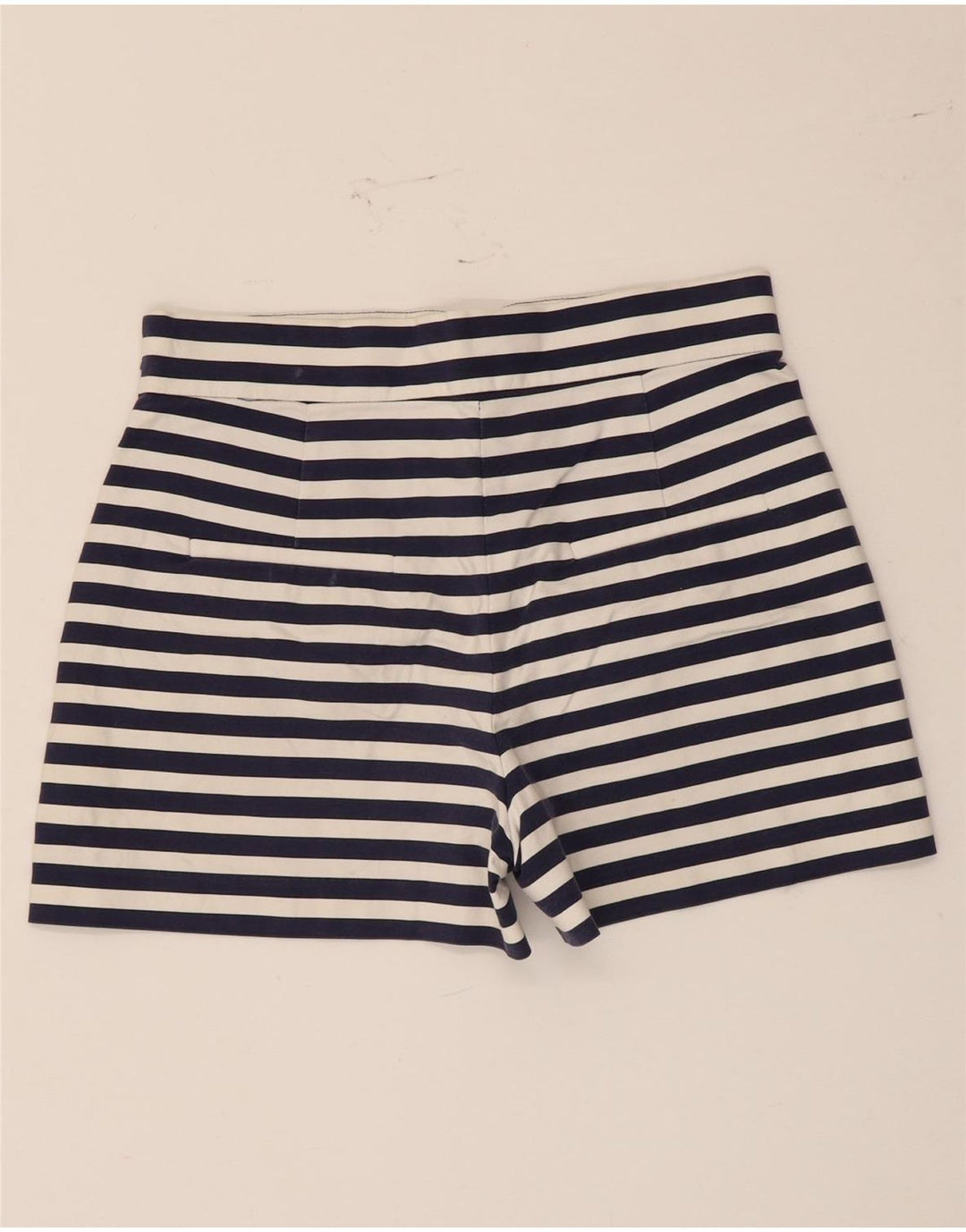 Zara Damen Hotpants Medium W28 Marineblau gestreift aus Baumwolle