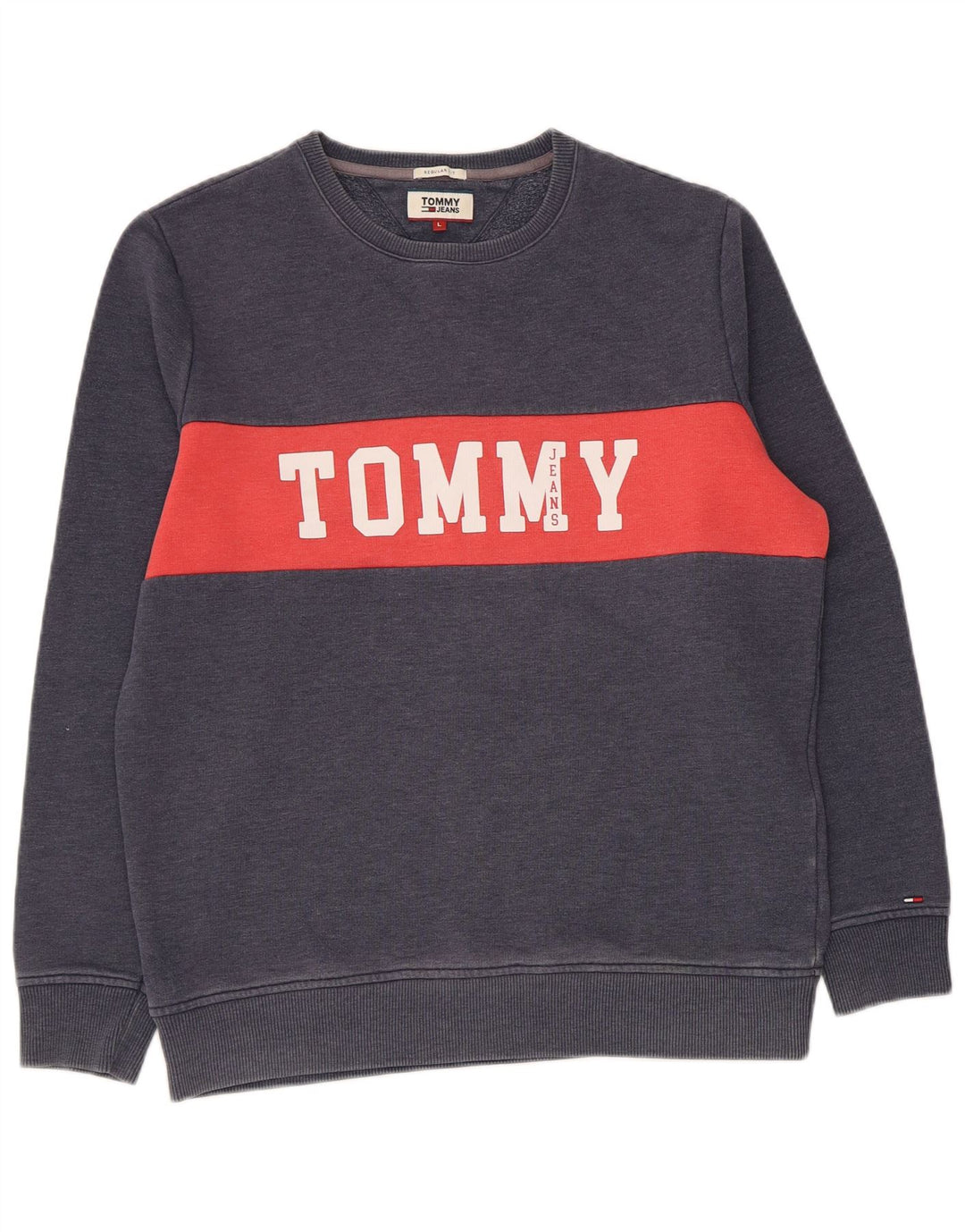Tommy Hilfiger Herren-Sweatshirt-Pullover, groß, Marineblau, Farbblock