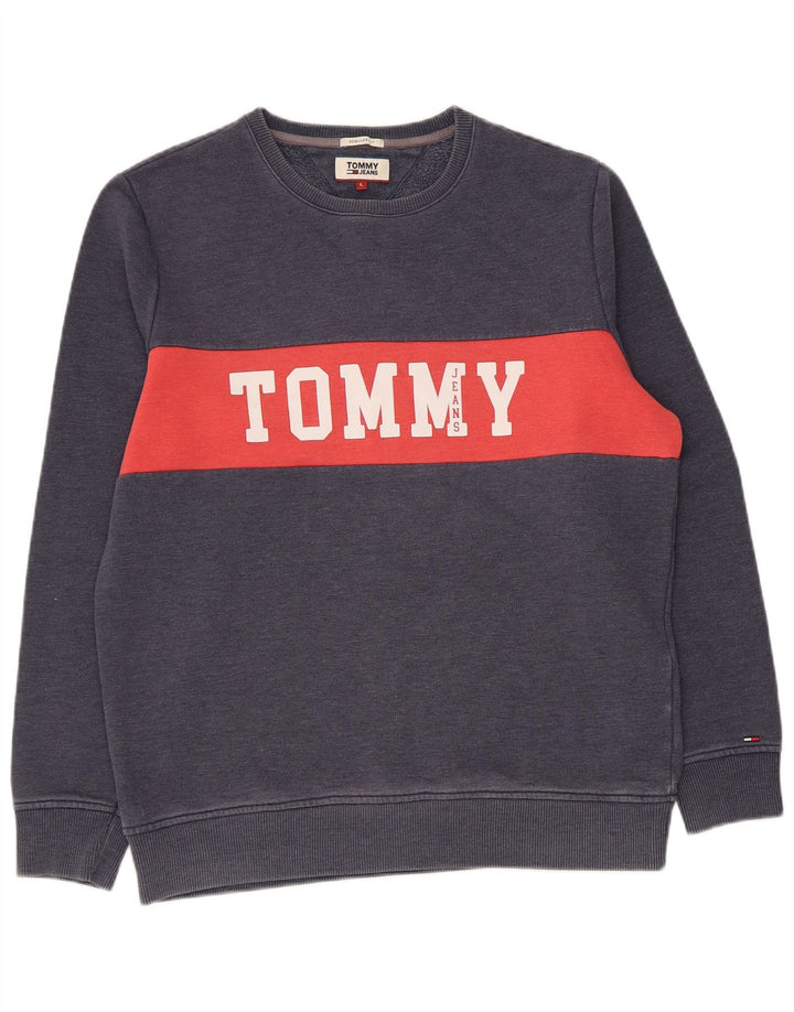 Tommy Hilfiger Herren-Sweatshirt-Pullover, groß, Marineblau, Farbblock