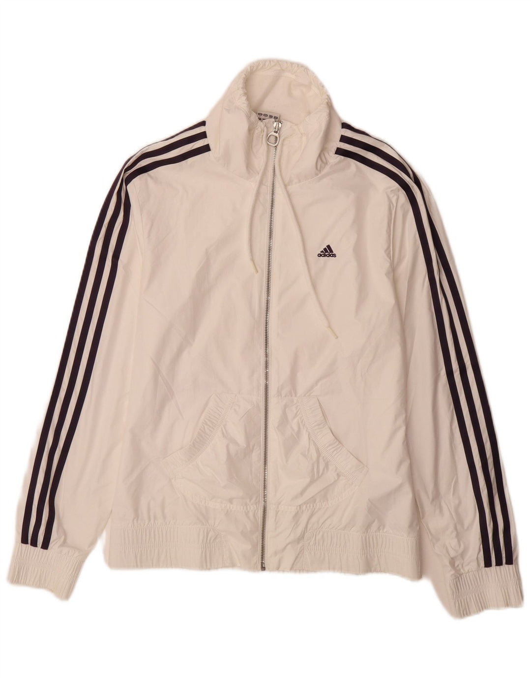 Adidas Damen Trainingsanzug Top Jacke UK 10 Small Weiß Polyester
