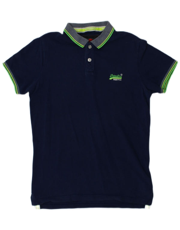 SUPERDRY Herren-Poloshirt, große marineblaue Baumwolle