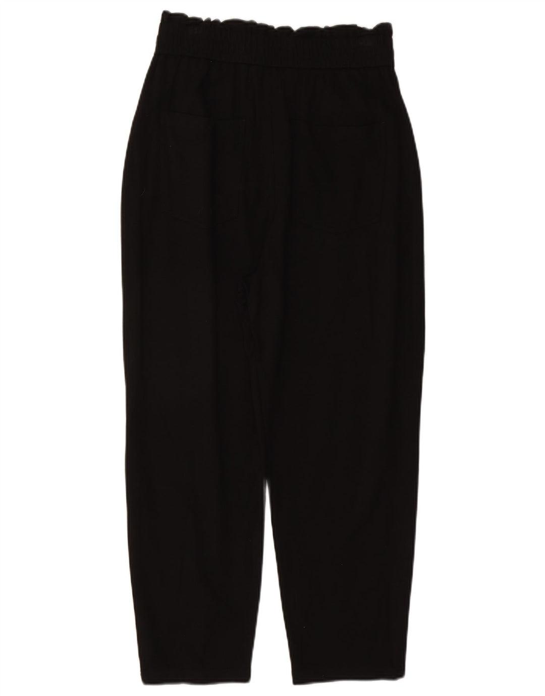 Zara Damen-Hose mit Pegged, kurz geschnitten, mittelgroß, W28, L23, schwarze Viskose