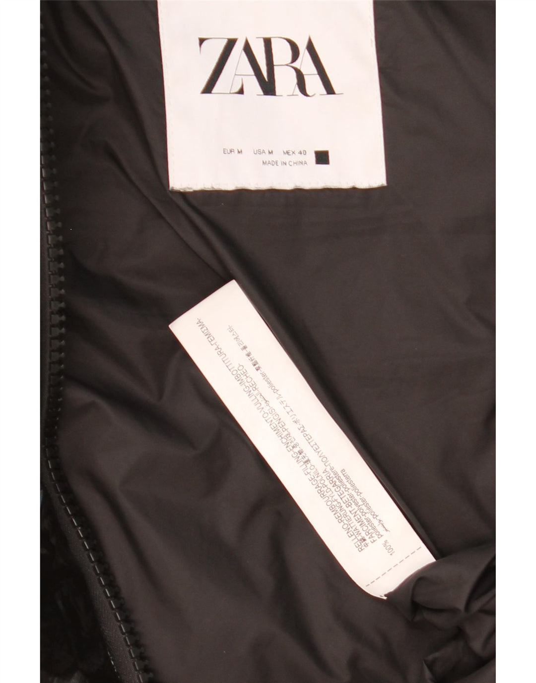 ZARA Herren-Weste mit Kapuze, gepolstert, UK 38, Mittelschwarz, Polyester