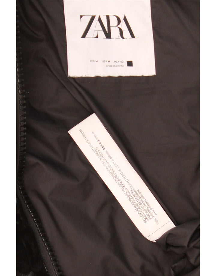 ZARA Herren-Weste mit Kapuze, gepolstert, UK 38, Mittelschwarz, Polyester