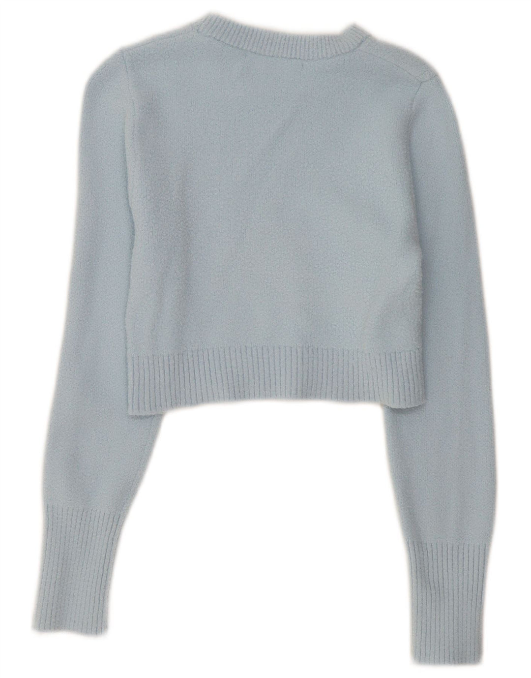 ZARA Damen Pullover mit bauchfreiem U-Boot-Ausschnitt, Gr. 8, Blau