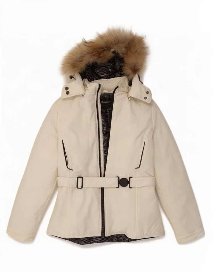 Refrigiwear Damen-Regenjacke mit Kapuze, UK 10, Größe S, Weiß