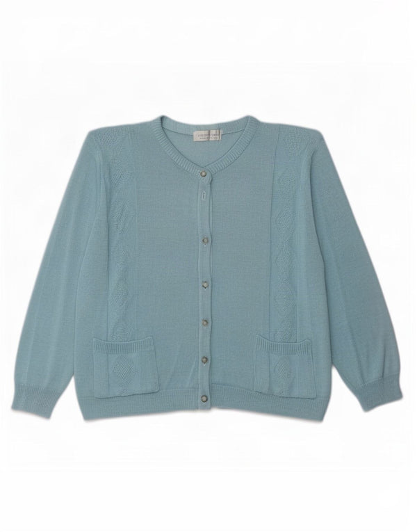 Vintage Damen Oversized Cardigan Pullover UK 18 XL Blau
