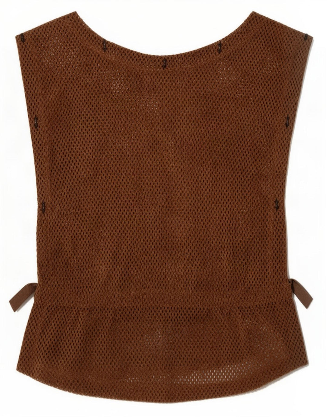 Vintage Damen ärmelloses durchsichtiges Top IT 36 XS Braun