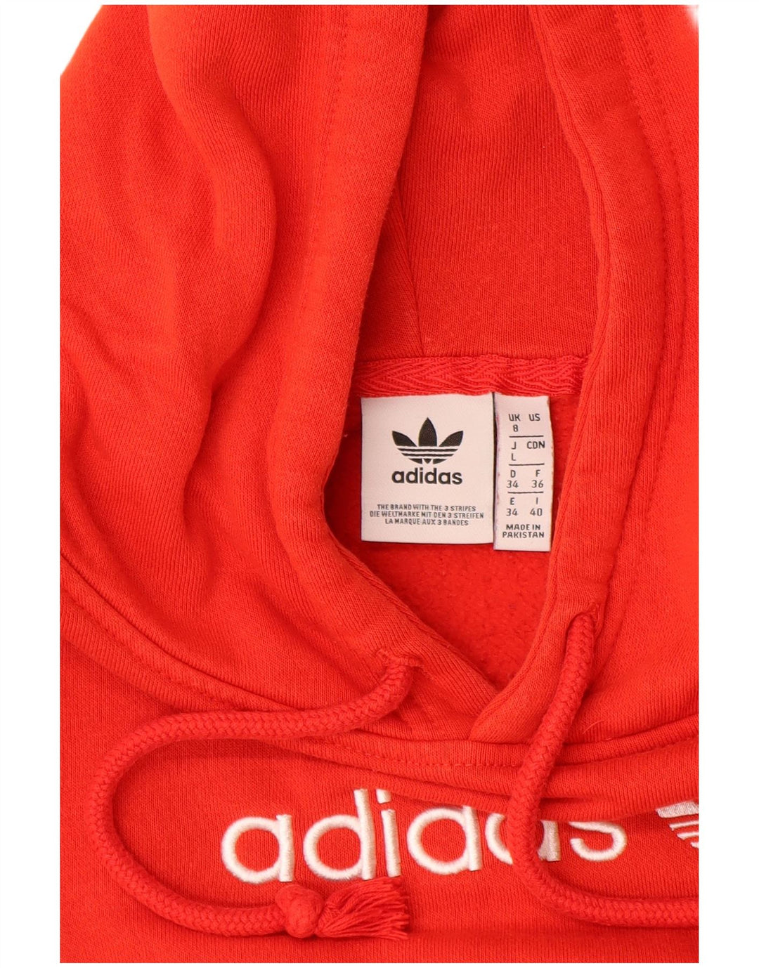 ADIDAS Womens Graphic Oversized Hoodie Pullover UK 8 Small Rote Baumwolle