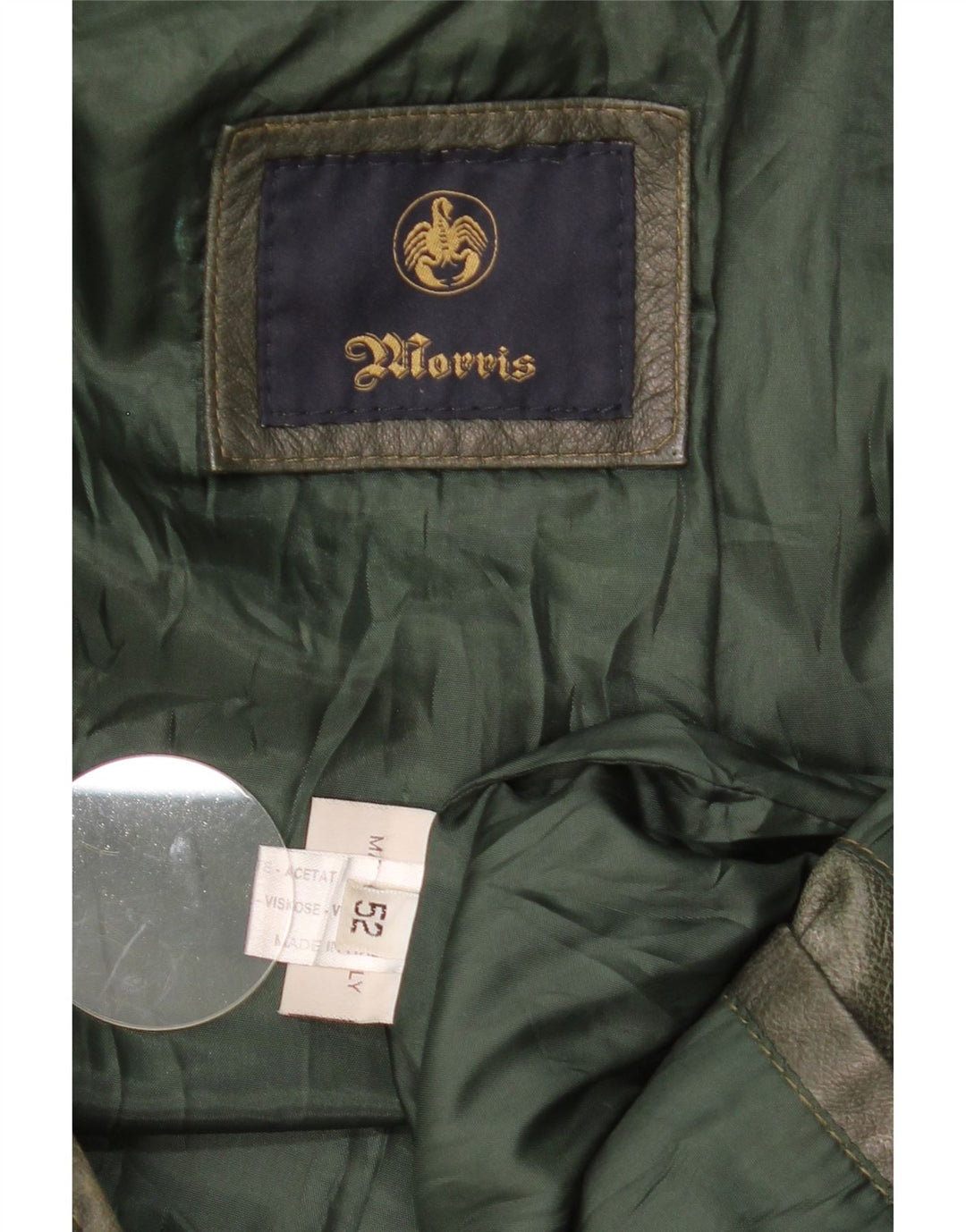 Morris Herren-Lederjacke mit Kapuze, IT 52 XL, grünes Leder