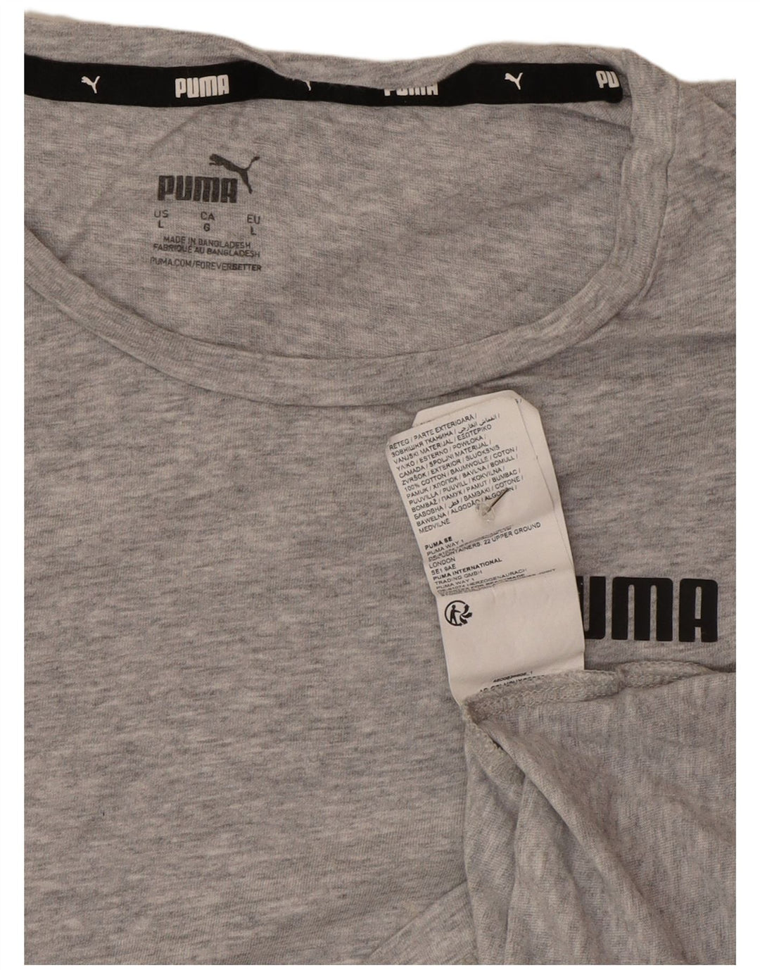 Puma Damen T-Shirt Top UK 16 Large Grau Baumwolle