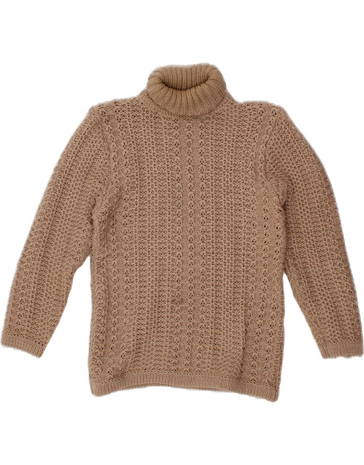 VINTAGE Womens Roll Neck Jumper Sweater UK 10 Small Brown Vintage Vintage and Second-Hand Vintage from Messina Hembry 
