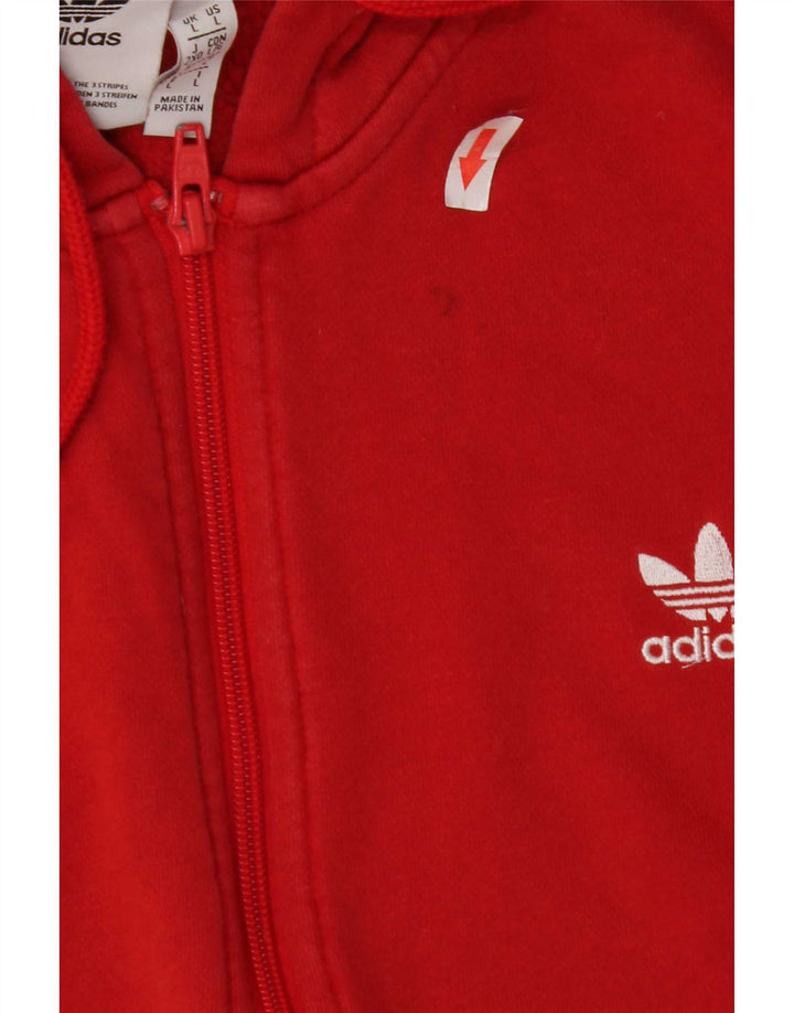 Adidas Herren-Kapuzenpullover mit Reißverschluss, groß, aus roter Baumwolle