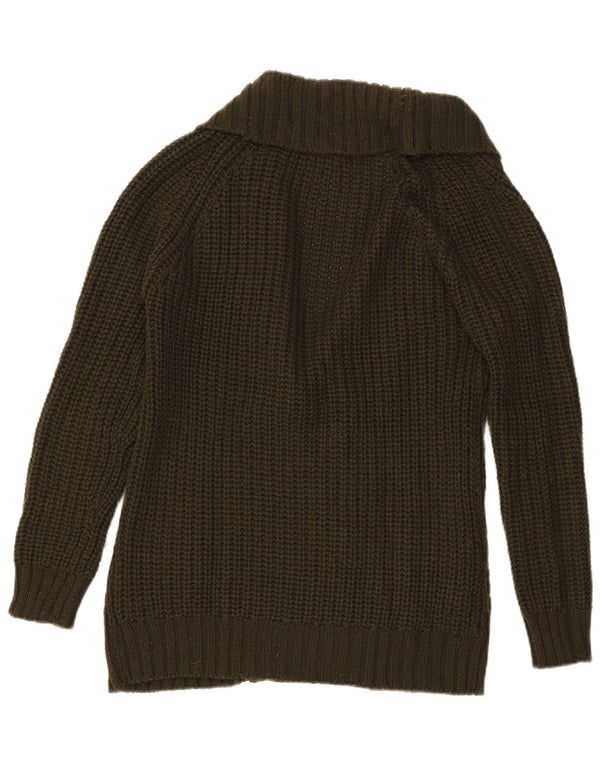 Zweireihiger Cardigan-Pullover von Zara für Damen, Gr. 14, mittleres Khaki