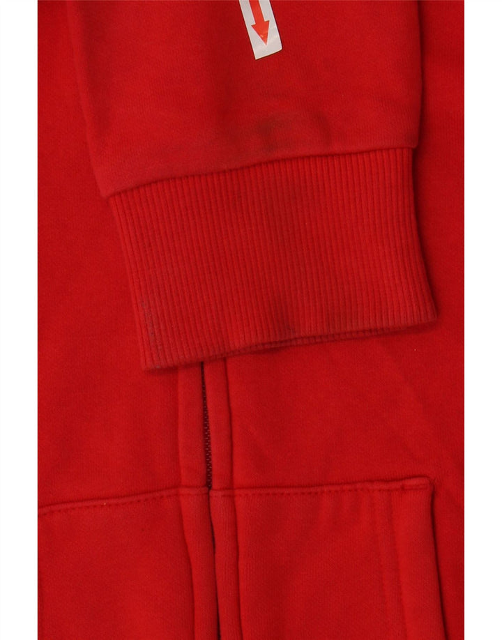 Puma Damen-Trainingsanzug-Top-Jacke, UK 14, mittelrote Baumwolle