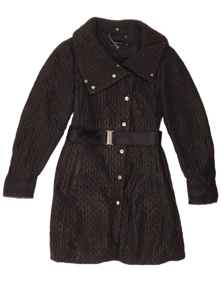 Karen Millen Damen Wattierter Mantel UK 12 Medium Schwarz Polyamid