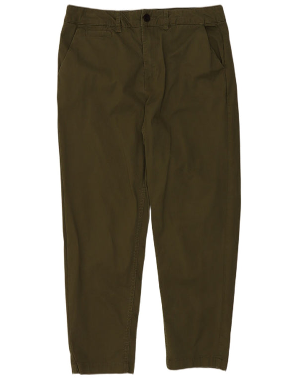 Fat Face Damen Tapered Chinohose UK 10 Small W30 L25 Grüne Baumwolle