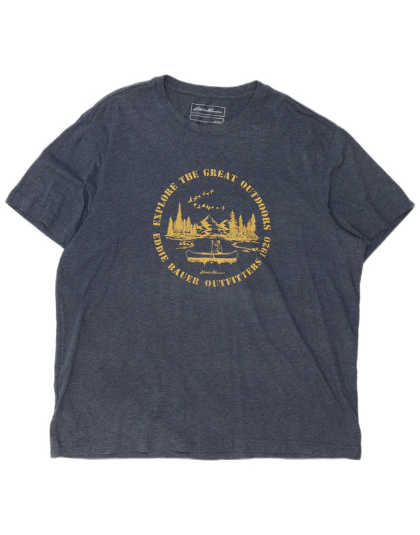 Eddie Bauer Herren-T-Shirt mit Grafik, groß, marineblau gesprenkelte Baumwolle