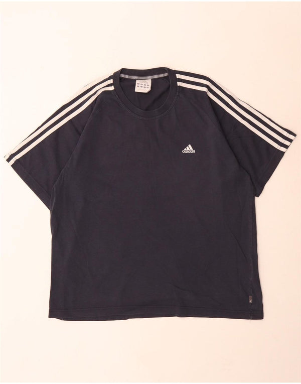 Adidas Herren T-Shirt Top Large Marineblau Baumwolle