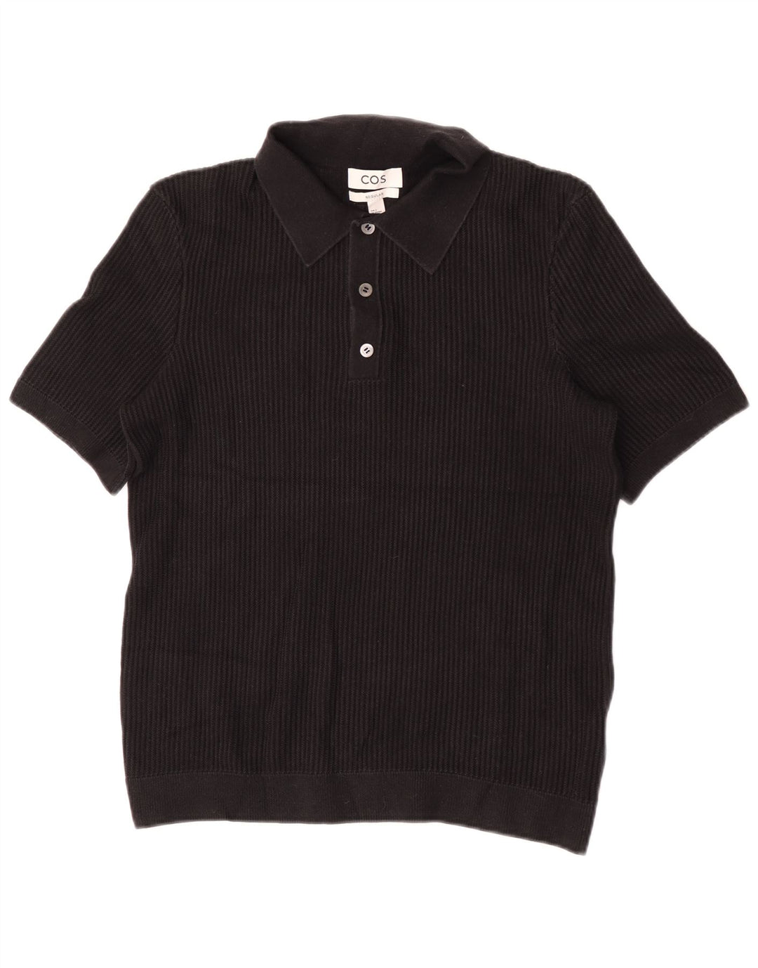 Cos Herren-Poloshirt, normal, Größe S, schwarze Baumwolle
