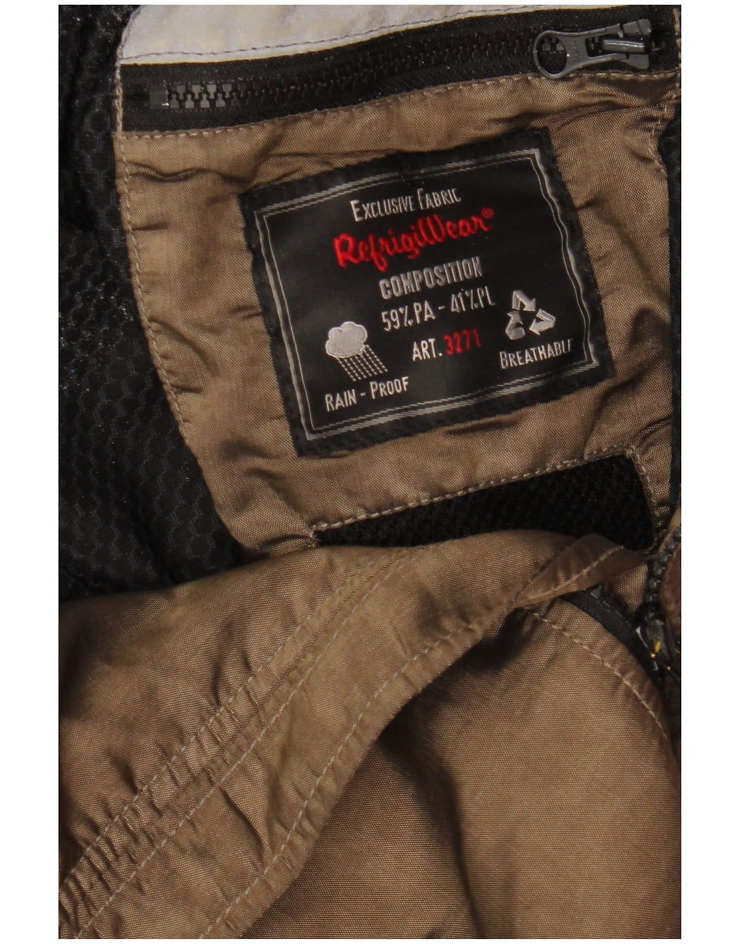 REFRIGIWEAR Herren Bomberjacke UK 40 Large Braun Colourblock Polyamid