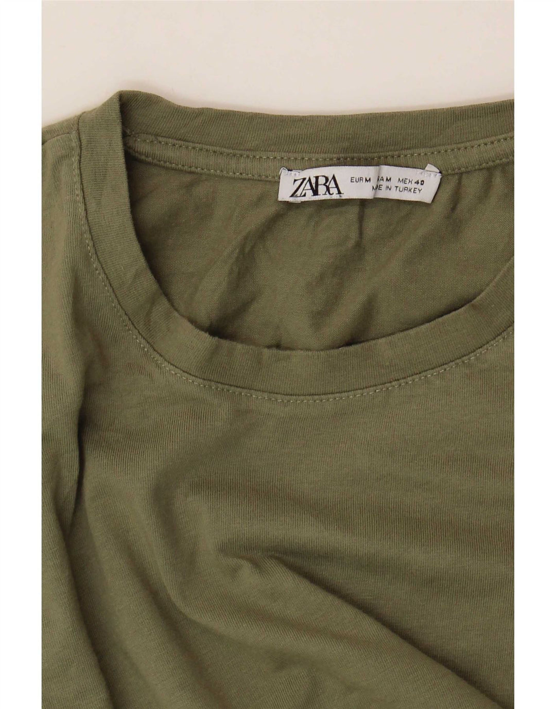Zara Herren T-Shirt Top Medium Khaki