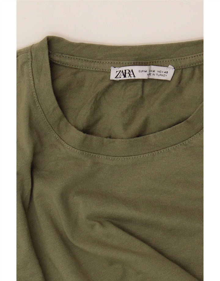 Zara Herren T-Shirt Top Medium Khaki