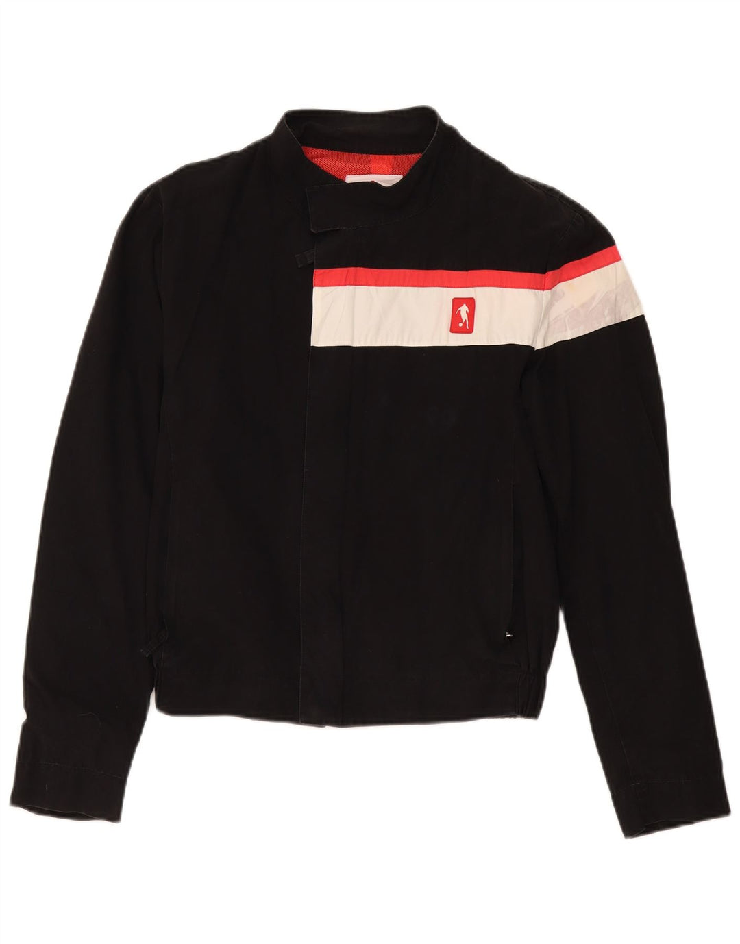 Bikkembergs Damen Bomberjacke UK 14 Mittelschwarze Colourblock-Baumwolle