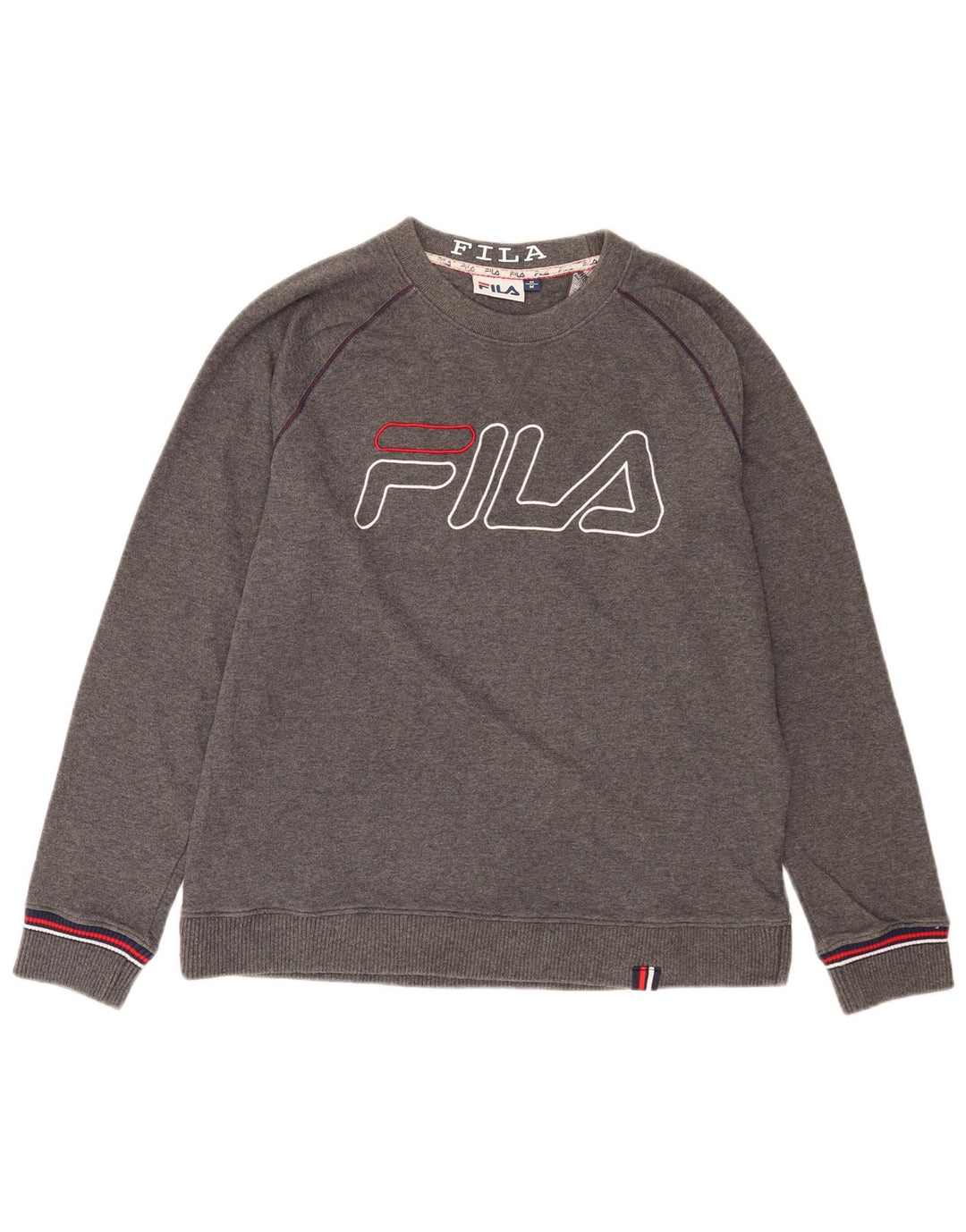Fila Herren Grafik-Sweatshirt-Pullover aus mittelgrauer Baumwolle