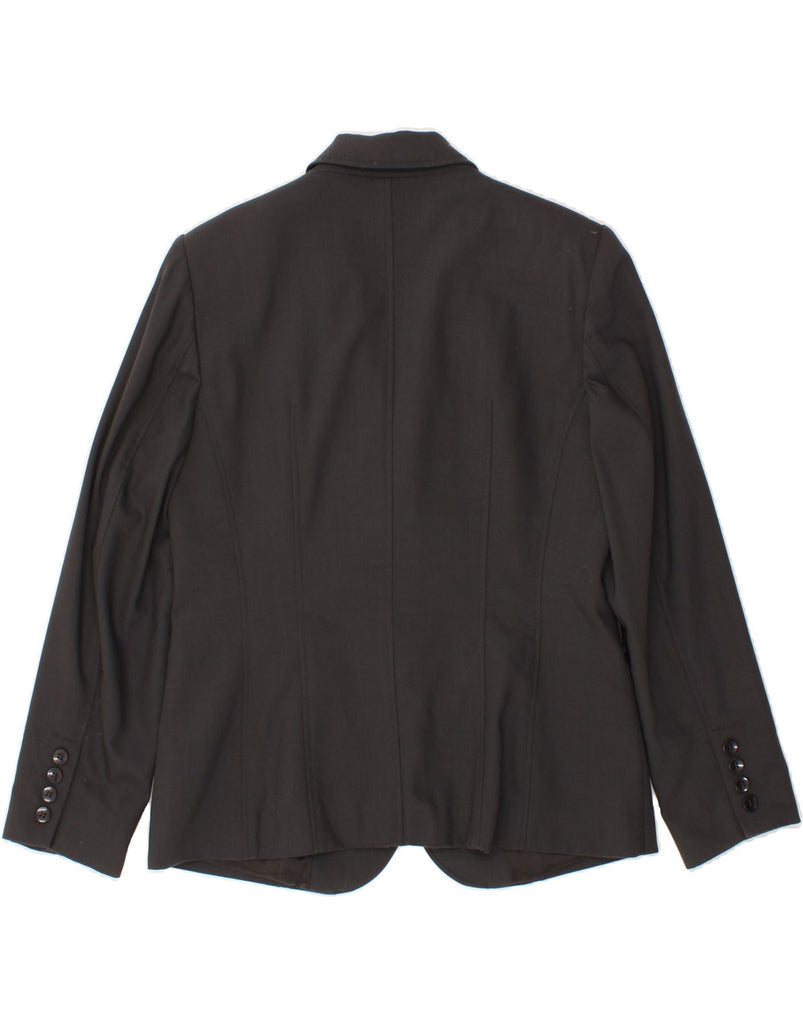 TALBOTS Womens Petite 2 Button Blazer Jacket US 10 Large Grey Wool Vintage Talbots and Second-Hand Talbots from Messina Hembry 