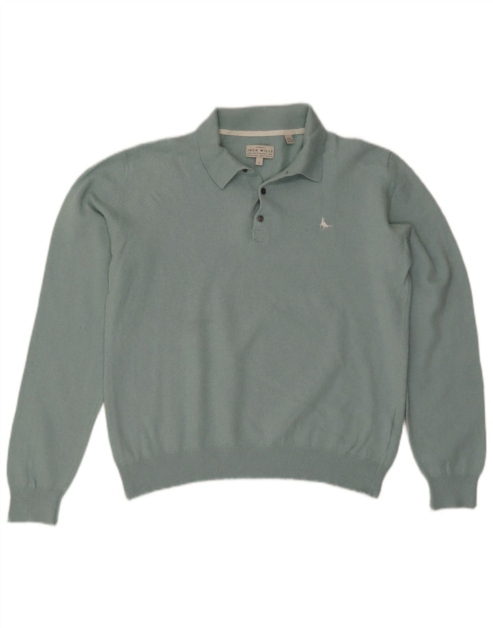 JACK WILLS Herren-Pullover mit Rollkragen, groß, aus blauer Baumwolle