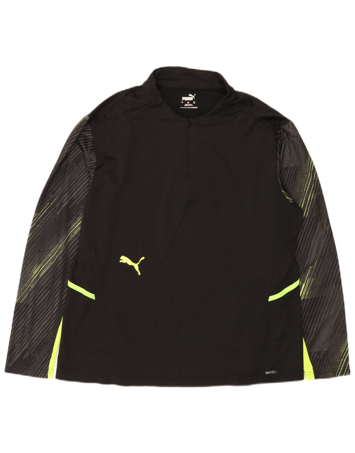 PUMA Damen-Pullover-Trainingsanzugoberteil mit Reißverschluss, UK 18, XL, Schwarz gestreift